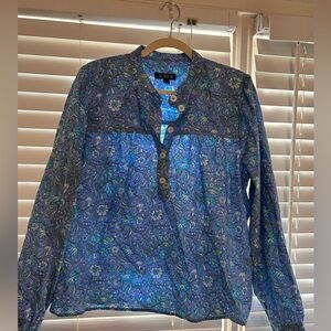 Pretty blue J. Crew EUC popover blouse size large